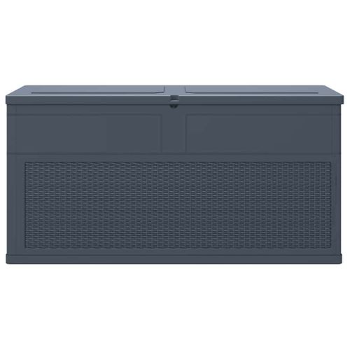 Boîte De Rangement De Jardin Verrouillable 320 L Anthracite Coffre Organisateur Terrasse