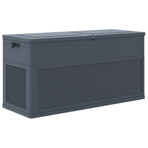 Boîte De Rangement De Jardin Verrouillable 320 L Anthracite Coffre Organisateur Terrasse