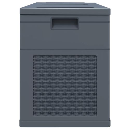 Boîte De Rangement De Jardin Verrouillable 320 L Anthracite Coffre Organisateur Terrasse