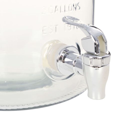 Distributeur D'eau XXL Avec Robinet Transparent 8 L Verre