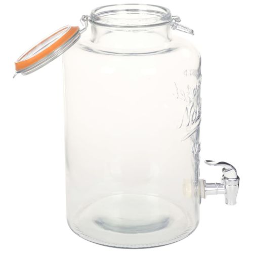 Distributeur D'eau XXL Avec Robinet Transparent 8 L Verre