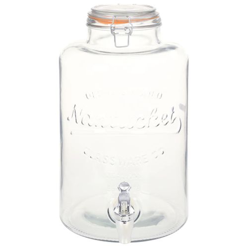 Distributeur D'eau XXL Avec Robinet Transparent 8 L Verre