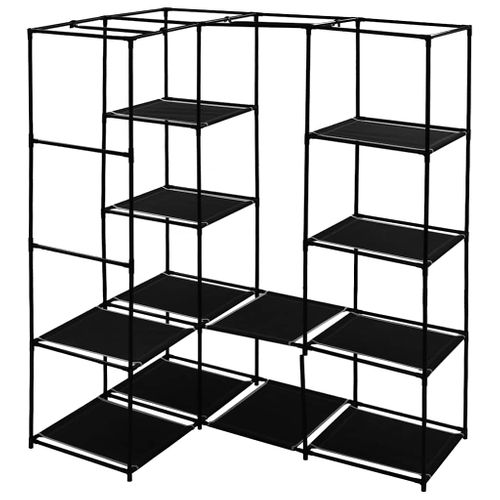 Garde-robe D'angle Noir 130x87x169 Cm