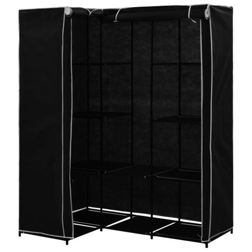 Garde-robe D'angle Noir 130x87x169 Cm
