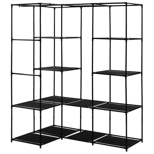 Garde-robe D'angle Noir 130x87x169 Cm
