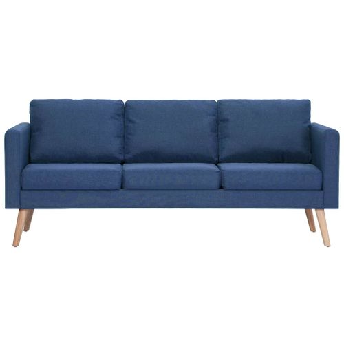 Canapé à 3 Places Tissu Bleu