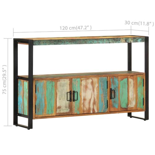 Buffet 120x30x75 Cm Bois De Récupération Solide