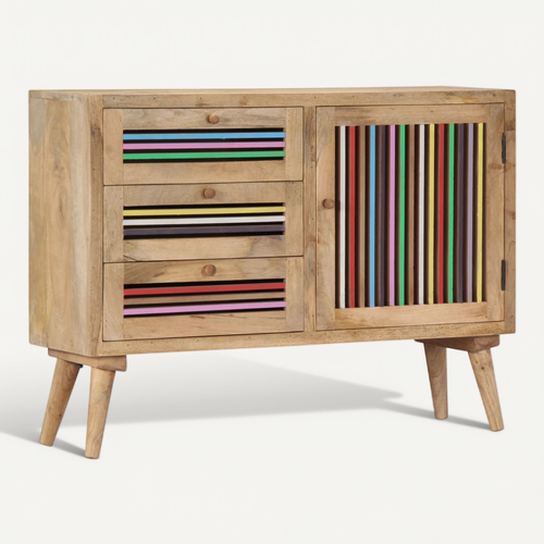 Buffet 100 X 30 X 75 Cm Bois De Manguier Massif