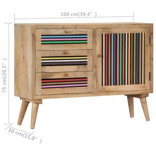 Buffet 100 X 30 X 75 Cm Bois De Manguier Massif
