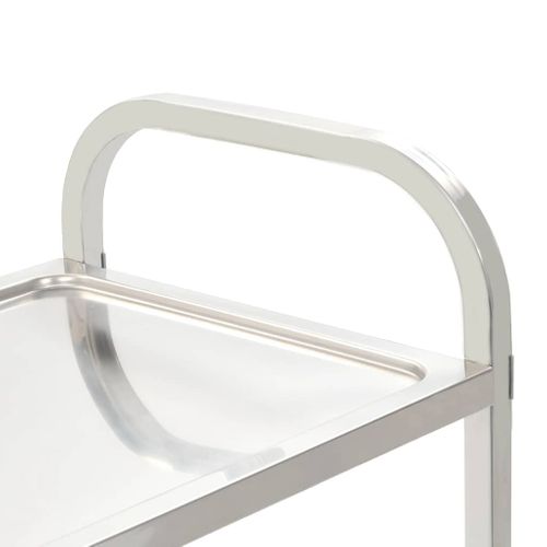 Chariot De Cuisine 2 Niveaux Inox 95x45x83,5 Cm Roulettes Frein