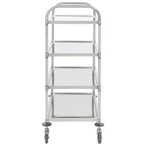Chariot De Cuisine À 4 Niveaux 107x55x125 Cm Acier Inoxydable
