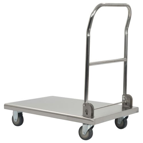 Chariot À Plateforme Argenté 82x53x86 Cm Acier Inoxydable