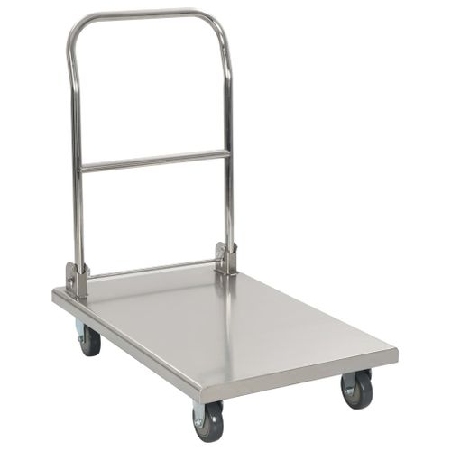 Chariot À Plateforme Argenté 82x53x86 Cm Acier Inoxydable
