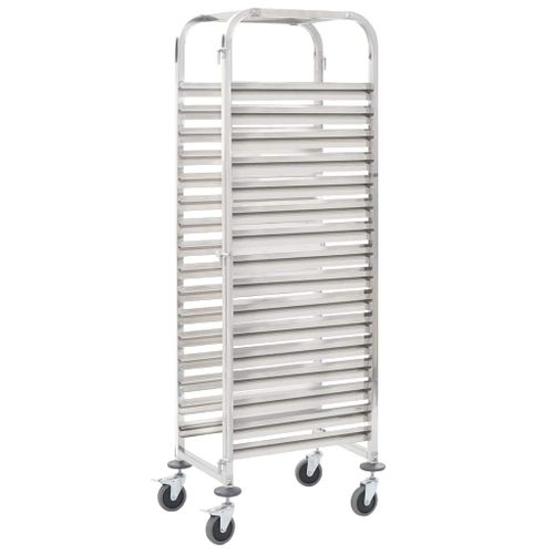 Chariot De Cuisine Pour 16 Plateaux 38x55x163 Cm Inox