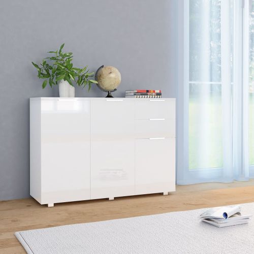 Buffet Blanc Brillant 107x35x80,5 Cm