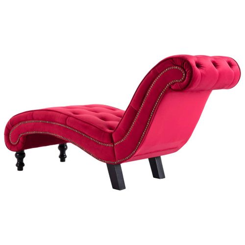 Chaise Longue Velours Rouge
