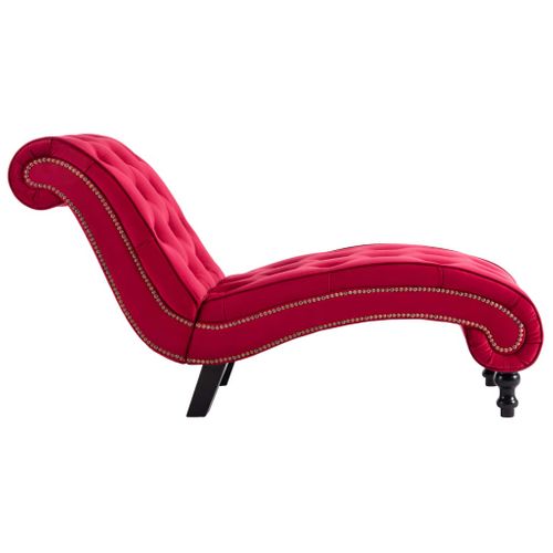 Chaise Longue Velours Rouge