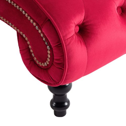 Chaise Longue Velours Rouge