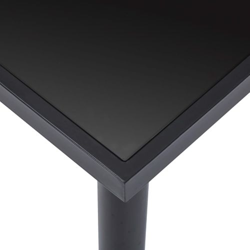 Table À Manger Noir 140x70x75 Cm Verre Trempé