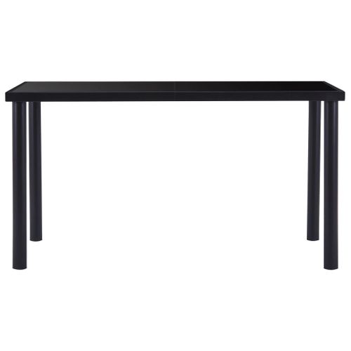 Table À Manger Noir 140x70x75 Cm Verre Trempé
