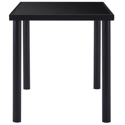 Table À Manger Noir 140x70x75 Cm Verre Trempé