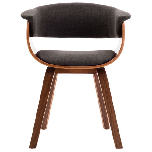 Chaise à Manger Gris Bois Courbé Et Tissu