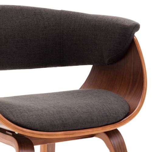 Chaise à Manger Gris Bois Courbé Et Tissu