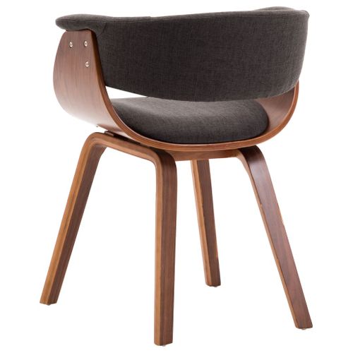 Chaise à Manger Gris Bois Courbé Et Tissu