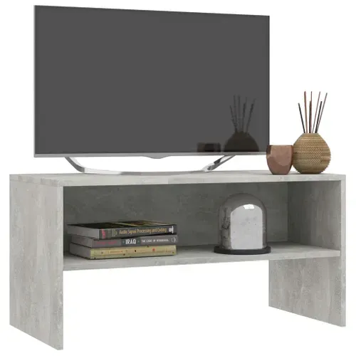 Meuble TV Gris Béton 80x40x40 Cm Bois Contreplaqué