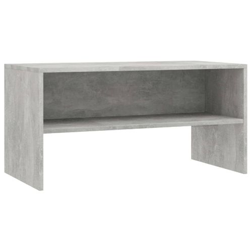 Meuble TV Gris Béton 80x40x40 Cm Bois Contreplaqué