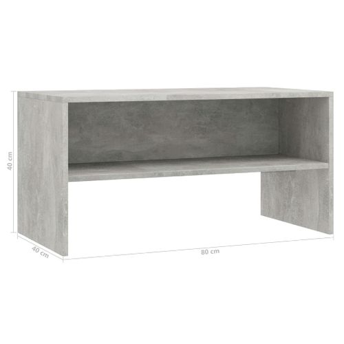 Meuble TV Gris Béton 80x40x40 Cm Bois Contreplaqué