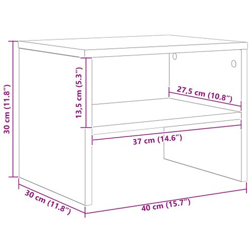 Cabinet De Chevet Avec Design Anti-tip et Rangement Ouvert Blanc 40x30x30 Cm Bois Composé
