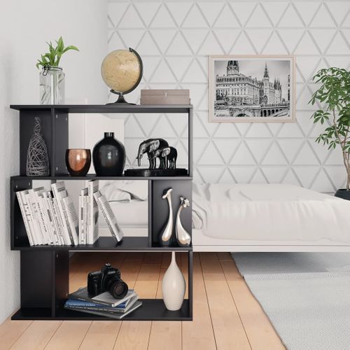 Etagère/cloison Noir 80x24x96 Cm Cm Bois Contreplaqué