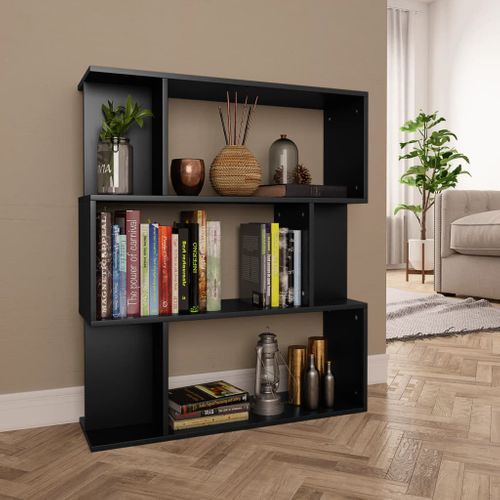 Etagère/cloison Noir 80x24x96 Cm Cm Bois Contreplaqué