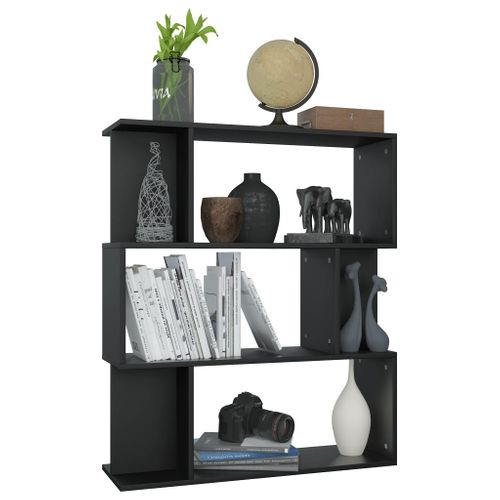 Etagère/cloison Noir 80x24x96 Cm Cm Bois Contreplaqué
