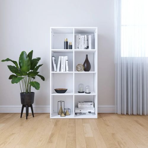 Bibliothèque/buffet Blanc 66x30x130 Cm Bois Contreplaqué