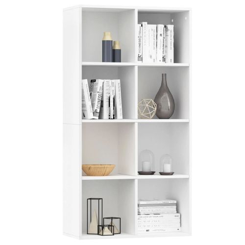 Bibliothèque/buffet Blanc 66x30x130 Cm Bois Contreplaqué
