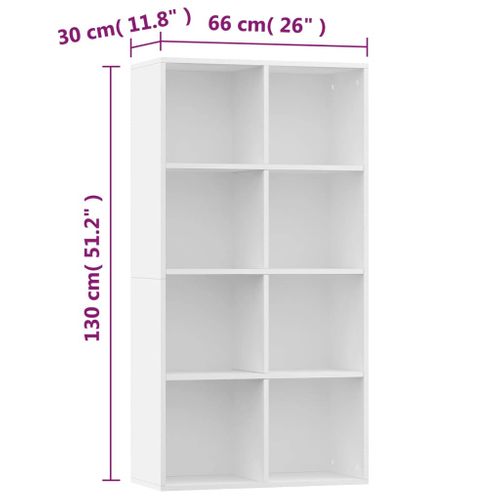 Bibliothèque/buffet Blanc 66x30x130 Cm Bois Contreplaqué