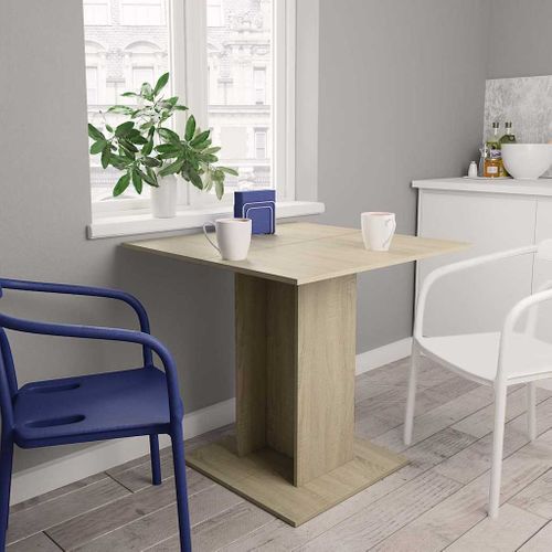 Table À Dîner Chêne Sonoma 80x80x75 Cm Bois Contreplaqué