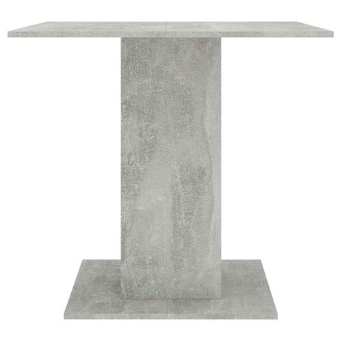 Table à Manger Carrée 80 X 80 X 75 Cm, Gris Béton, Bois Contreplaqué, Robuste Et Minimaliste
