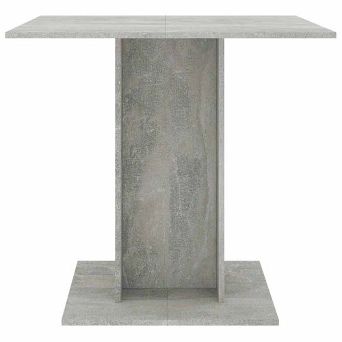 Table à Manger Carrée 80 X 80 X 75 Cm, Gris Béton, Bois Contreplaqué, Robuste Et Minimaliste