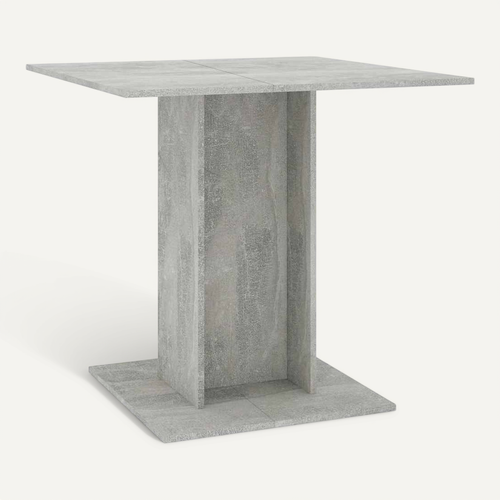 Table à Manger Carrée 80 X 80 X 75 Cm, Gris Béton, Bois Contreplaqué, Robuste Et Minimaliste
