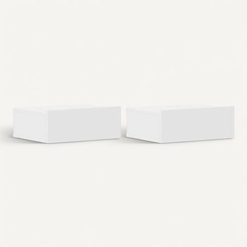 Tables De Chevet 2 Pièces Avec Tiroir Flottantes Blanc 40x30x15 Cm Bois Contreplaqué Armoires