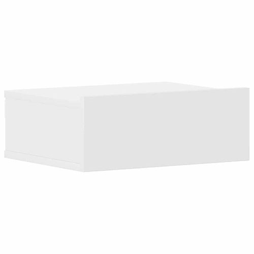 Tables De Chevet 2 Pièces Avec Tiroir Flottantes Blanc 40x30x15 Cm Bois Contreplaqué Armoires