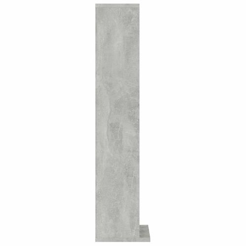 Armoire à Cd Gris Béton 21x20x88 Cm Bois Contreplaqué 6 Compartiments Ouverts