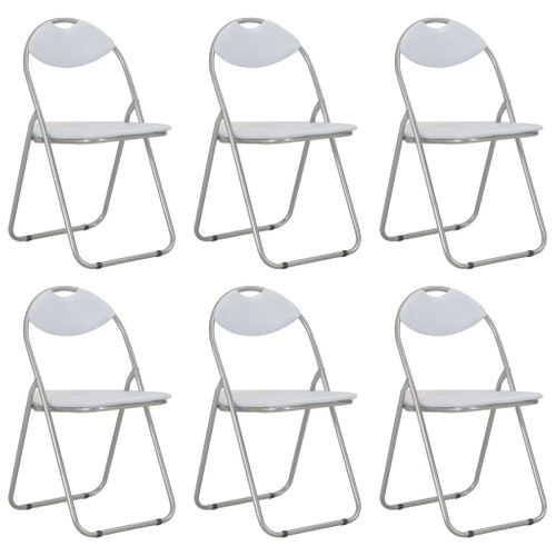 Chaises Pliantes à Manger Lot De 6 Blanc Simili