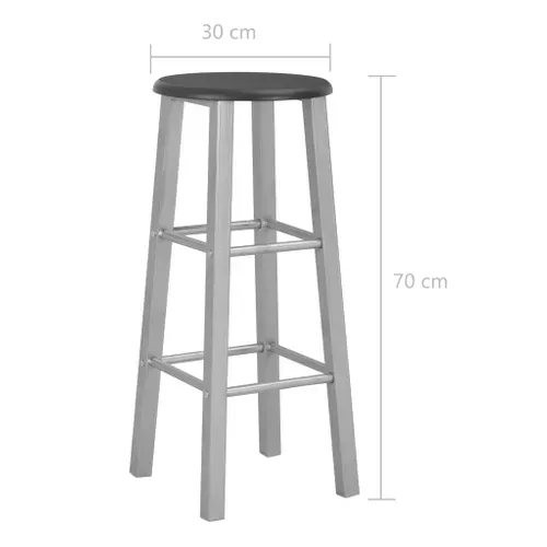 Tabourets De Bar Lot De 2 Argenté Mdf