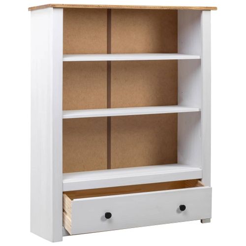 Bibliothèque Blanc 80x35x110 Cm Pin Massif Assortiment Panama