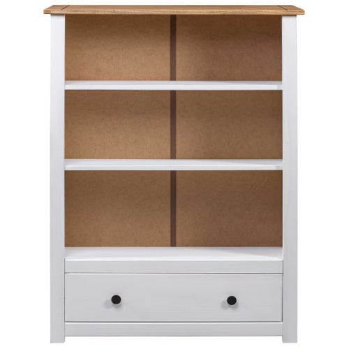 Bibliothèque Blanc 80x35x110 Cm Pin Massif Assortiment Panama