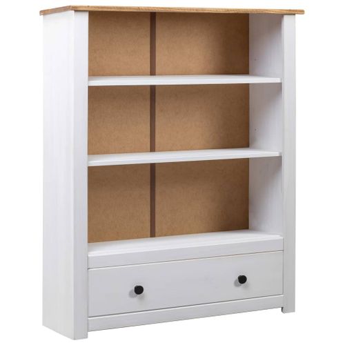 Bibliothèque Blanc 80x35x110 Cm Pin Massif Assortiment Panama
